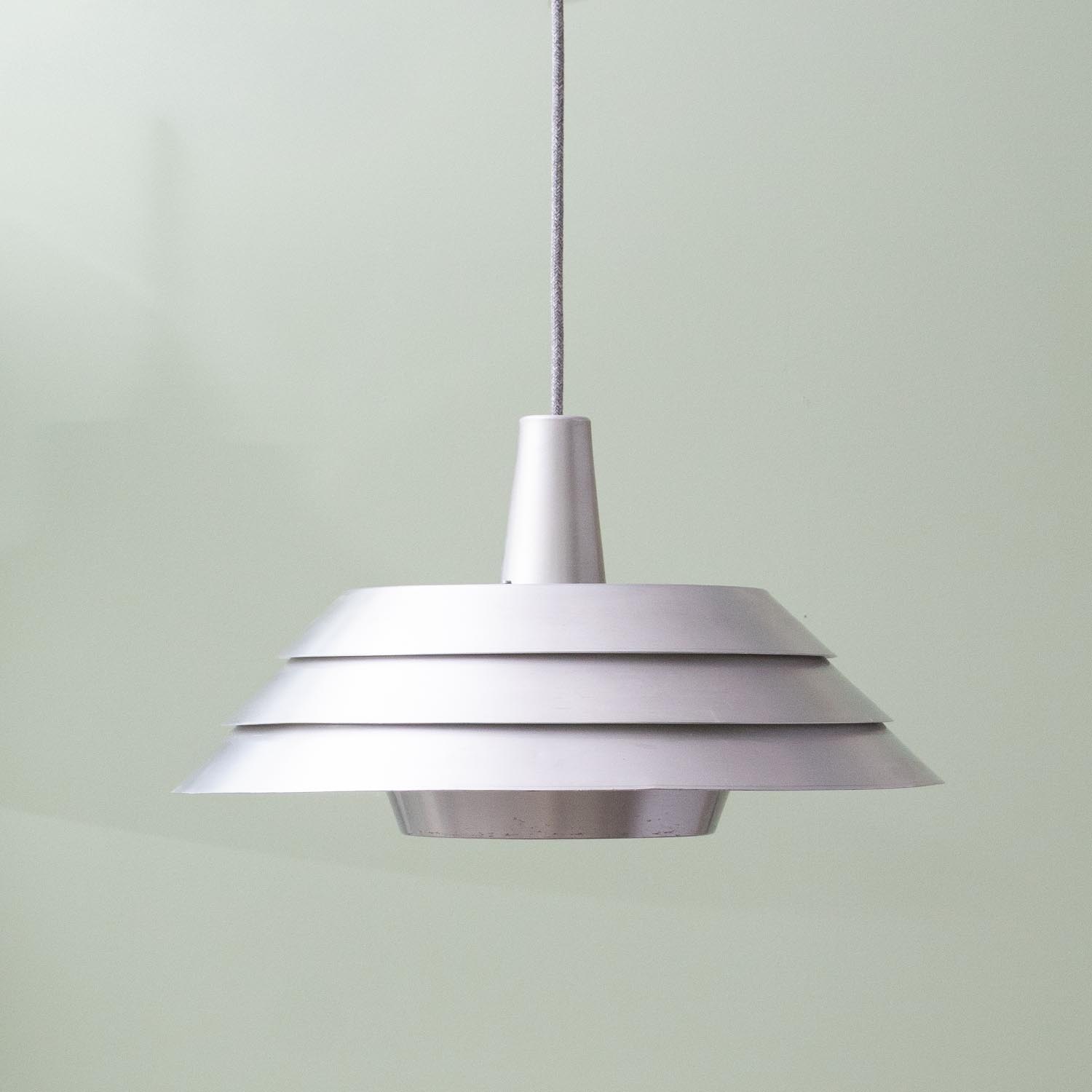 Midcentury Metall Lamellen Hängelampe Lichtspiel Ø 45 cm