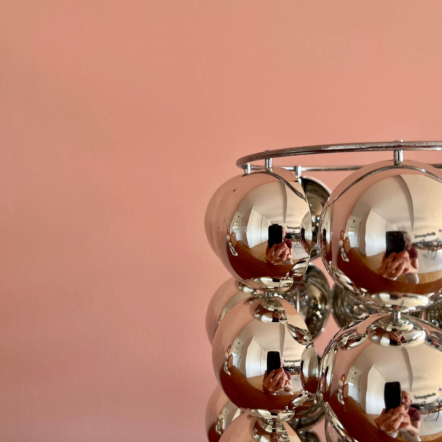 Vintage midcentury Tischlampe Space Age Chrom Halbkugel Sputnik 60s