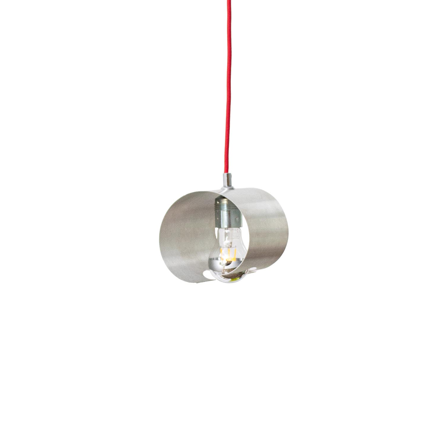 Mid-century vintage "Spirelli" Alu Lichtspiel Hängelampe Ø 12 cm 70er