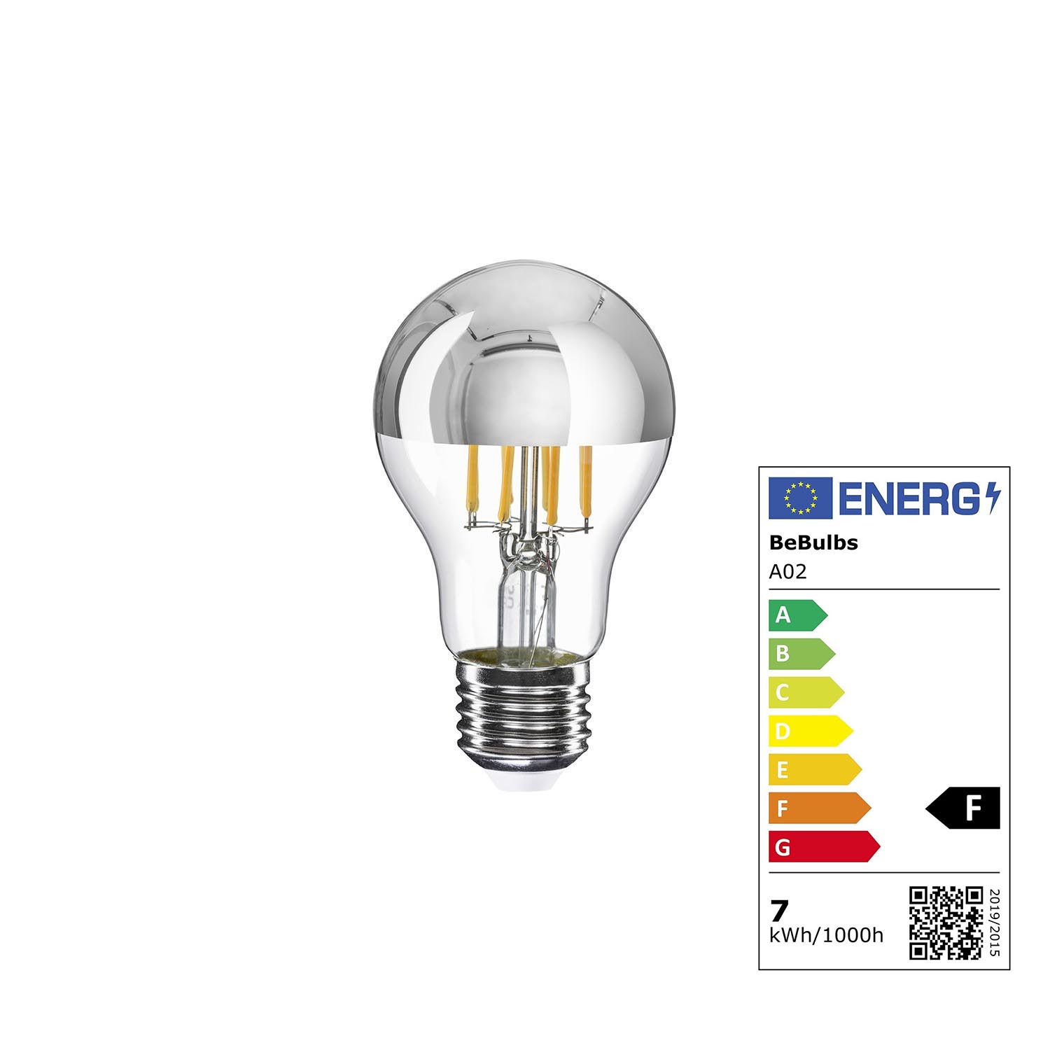 Kopfverspiegelte LED - FILAMENT Lampe E27 650 lm (ehem. 60 Watt Glühbirne) warm-weiß