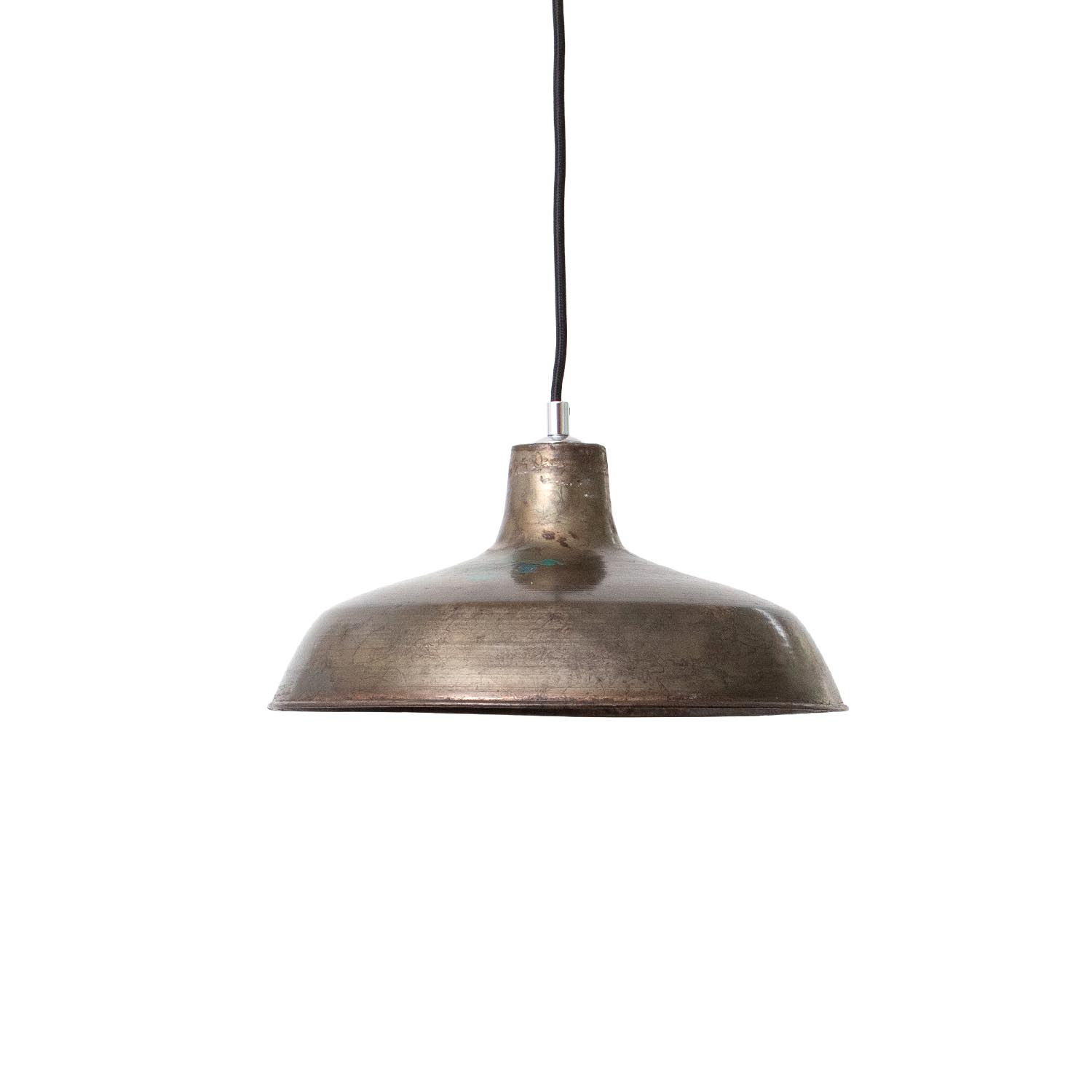 Metall graue Patina vintage Fabriklampe Roh-Stahl mit Farbresten Ø 31 cm