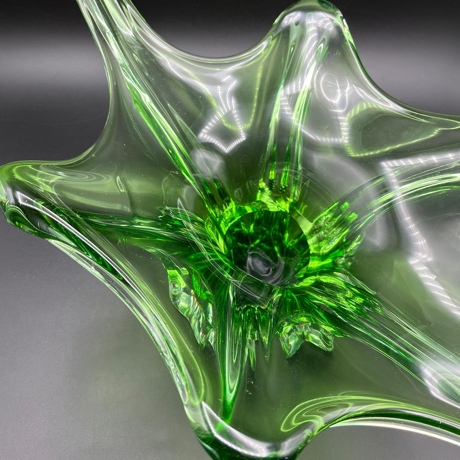 Original grüne Murano Glas Schale 1960er Glasschale