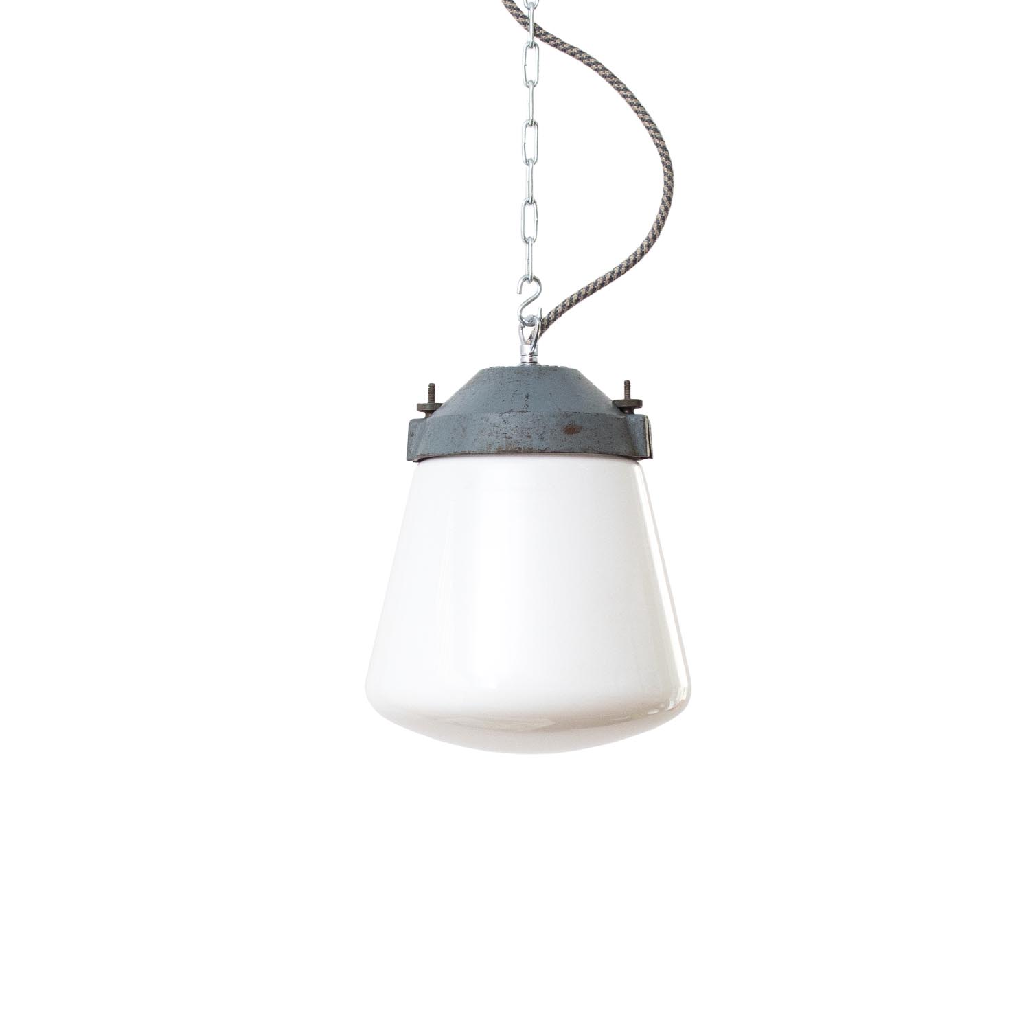 Original Siemens Bauhaus Opalglas Hängelampe Modernist Ø 23 cm