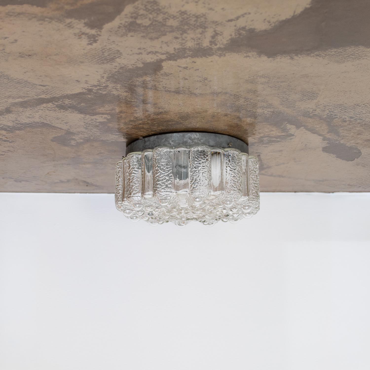 Vintage "Glasblume" Lampe für Wand oder Decke | Bubble-Glas Leuchte Ø 21 cm