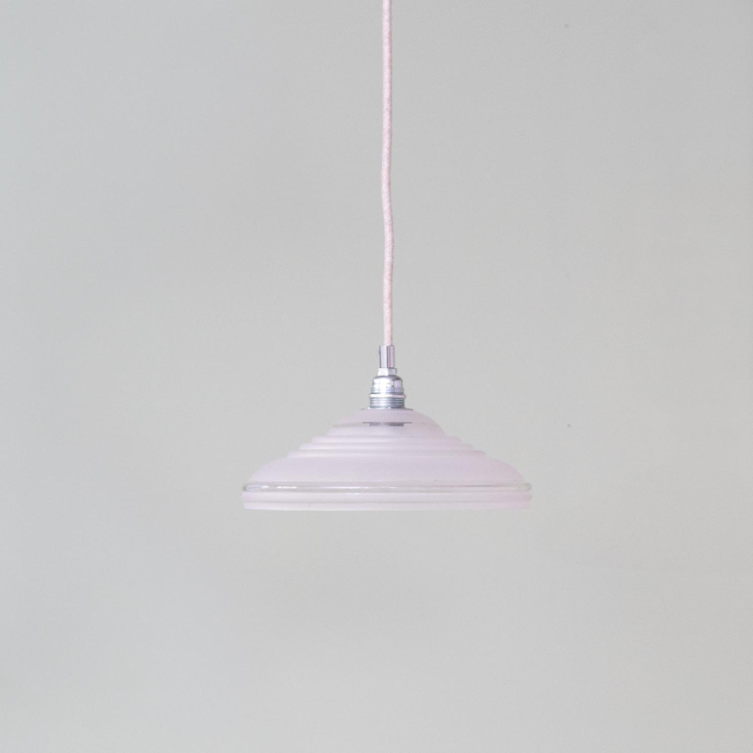 Vintage flache Glas-Hängelampe satiniert Ø 23 cm