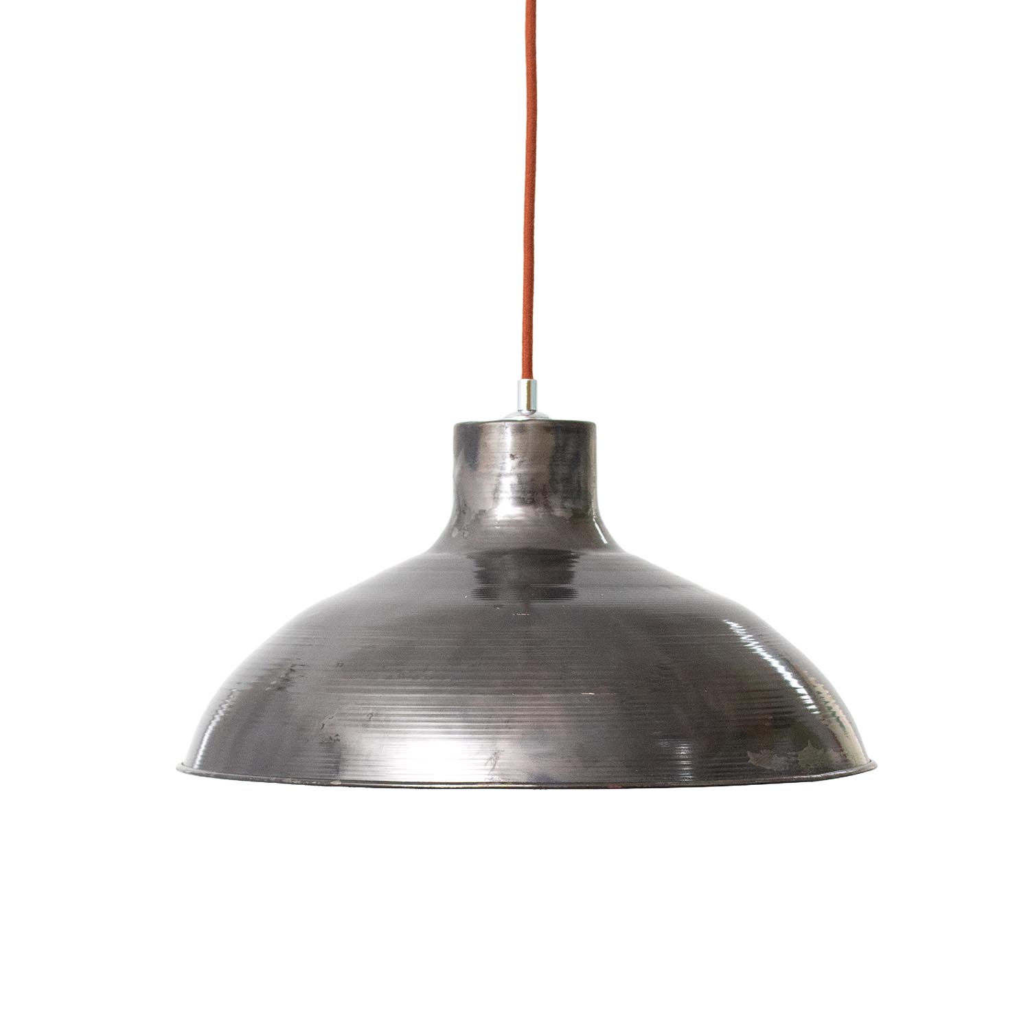 Große Metall-graue Patina vintage Fabriklampe Roh-Stahl Ø 41 cm