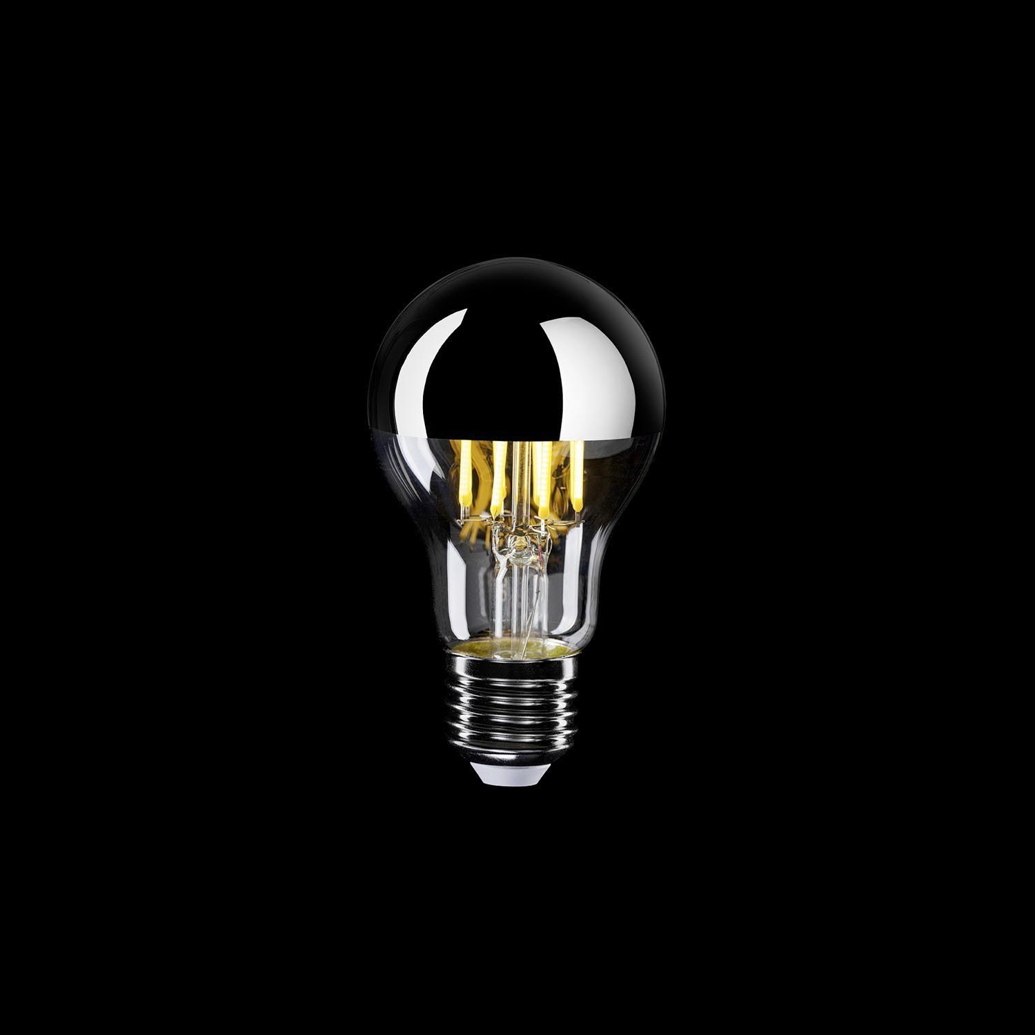 Kopfverspiegelte LED - FILAMENT Lampe E27 650 lm (ehem. 60 Watt Glühbirne) warm-weiß