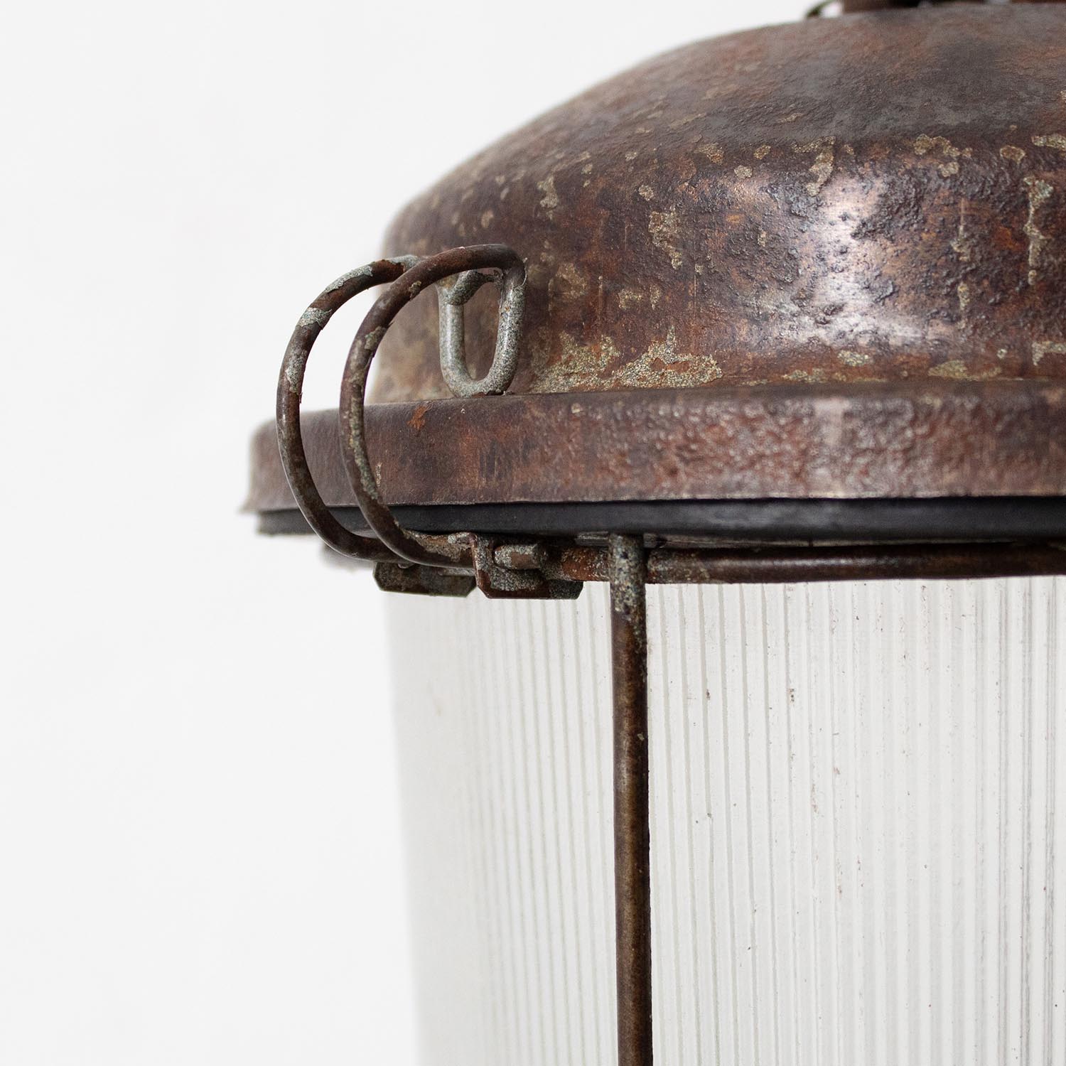 Vintage industrial Gitterlampe mit Schutzgitter Ø 16 cm