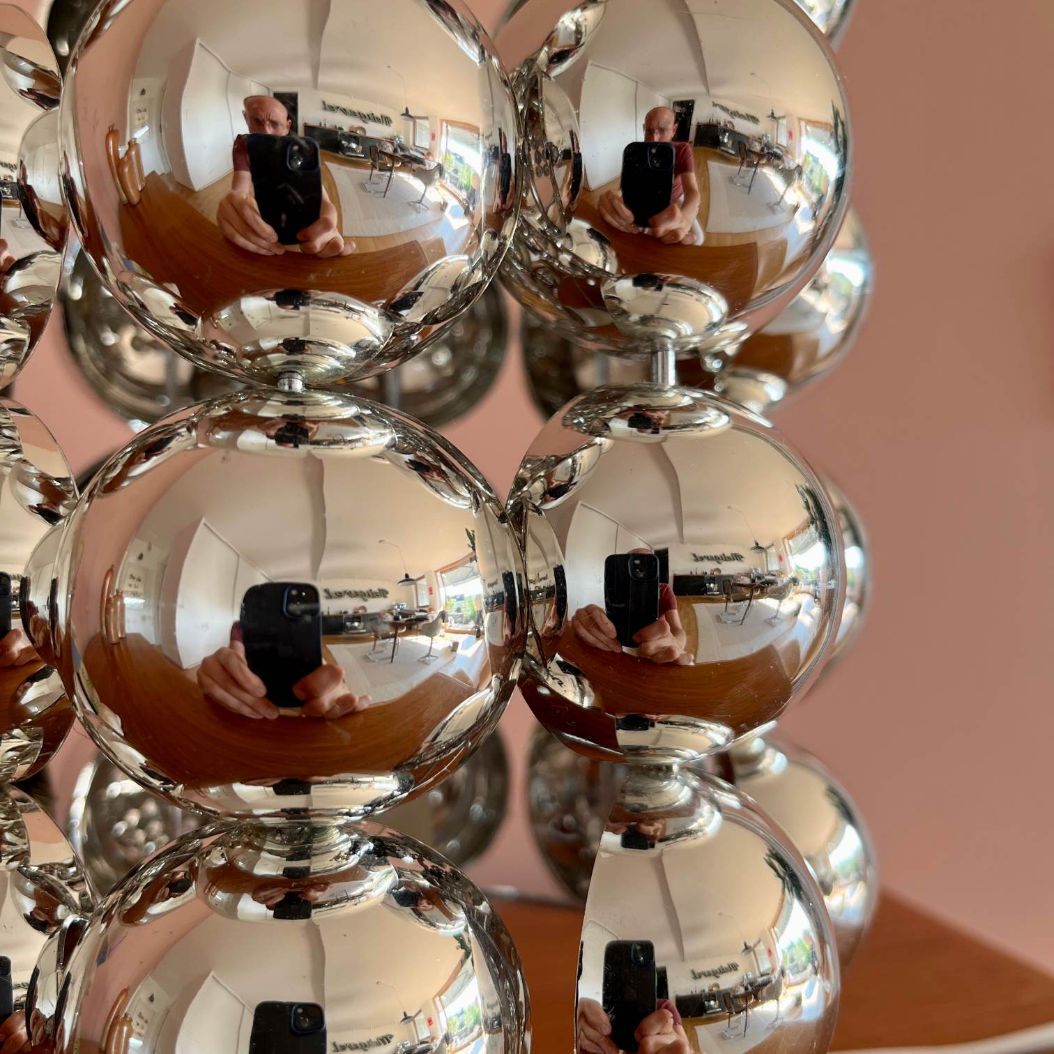 Vintage midcentury Tischlampe Space Age Chrom Halbkugel Sputnik 60s