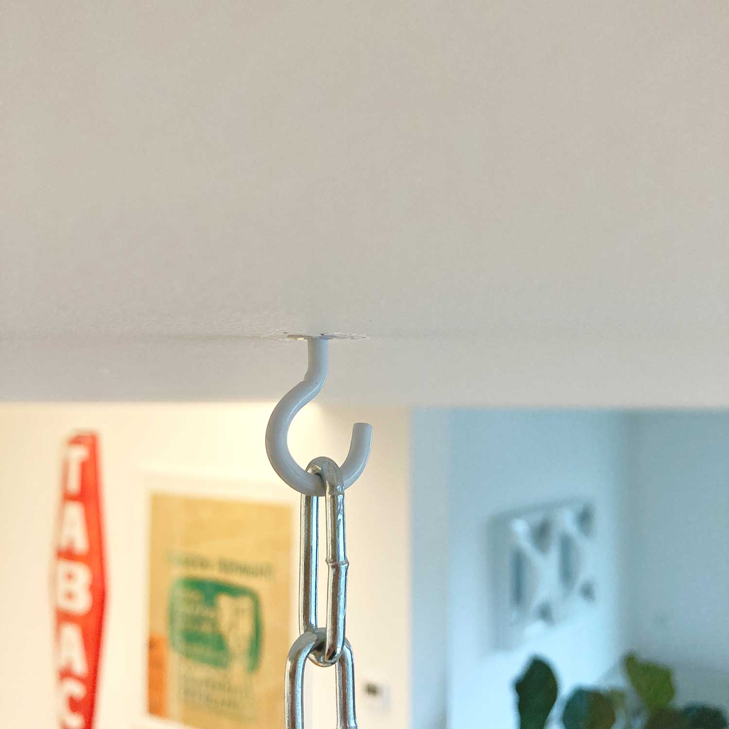 schraubhaken Schraubhaken gebogen weiß inkl. Dübel | Haken für Leuchten an Kette oder Dreilochscheibe