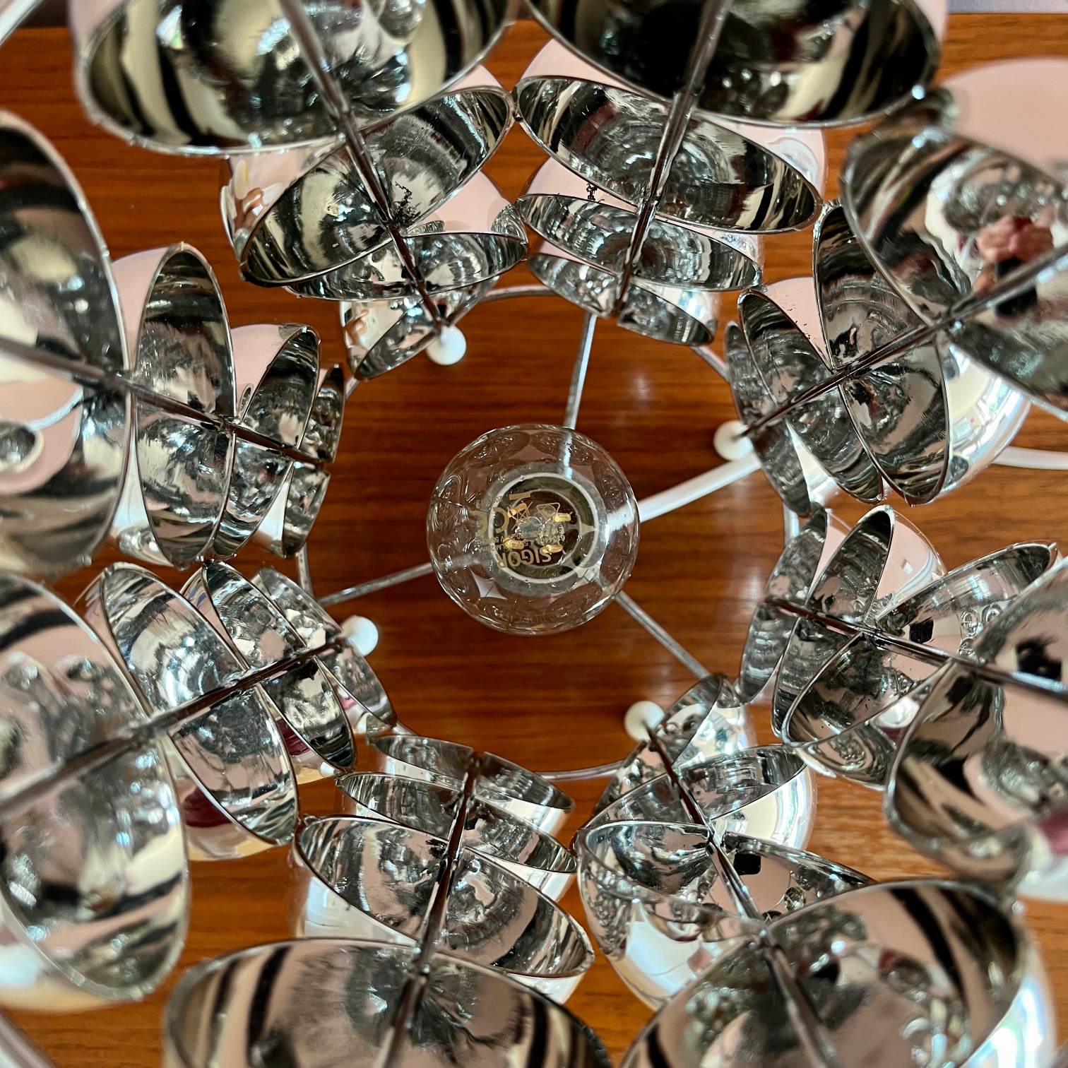 Vintage midcentury Tischlampe Space Age Chrom Halbkugel Sputnik 60s