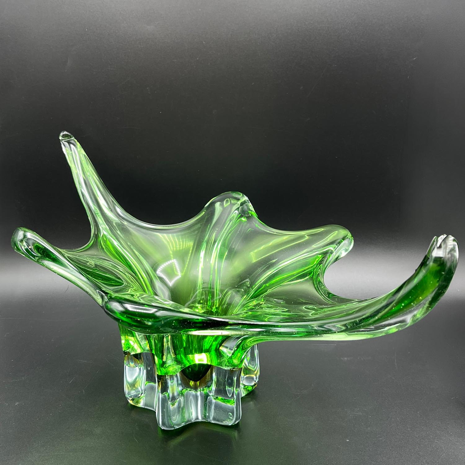 Original grüne Murano Glas Schale 1960er Glasschale