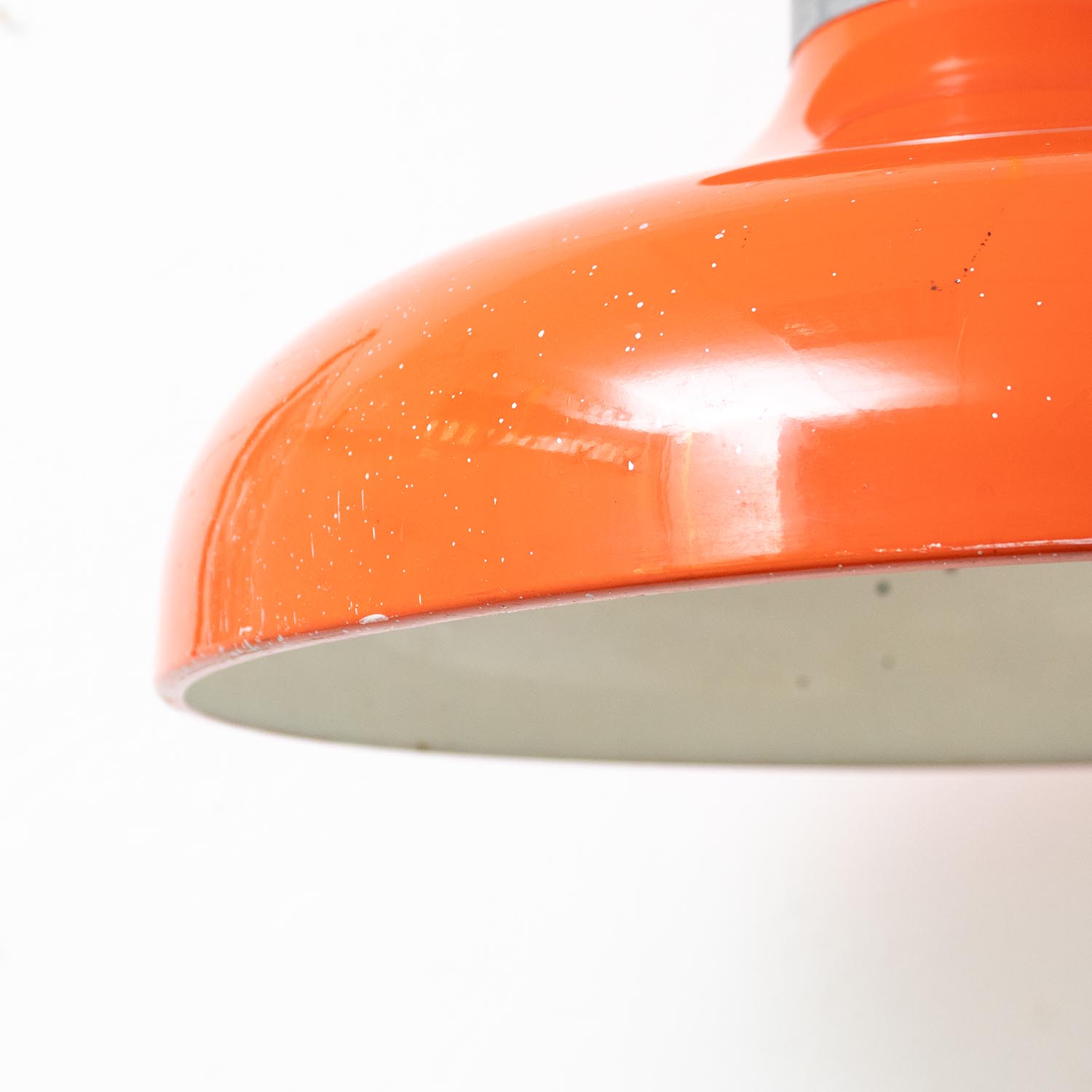 Vintage 70er Jahre Hängelampe Orange – Mid-Century Retro Pendelleuchte ø 42 cm