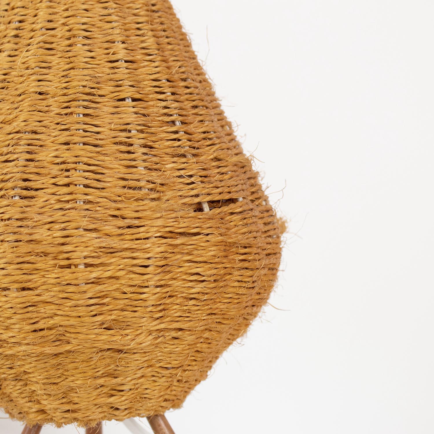 Kleine vintage midcentury Boho Tischlampe Jute "Rocket"