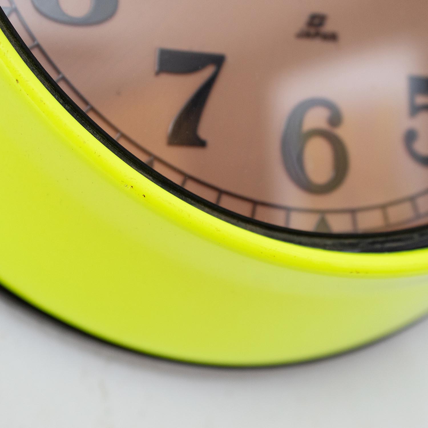 seiko-wanduhr-neon-gelb_05 SONDEREDITION: Vintage SEIKO Wanduhr Neon Gelb Ø 22 cm Schiffsuhr