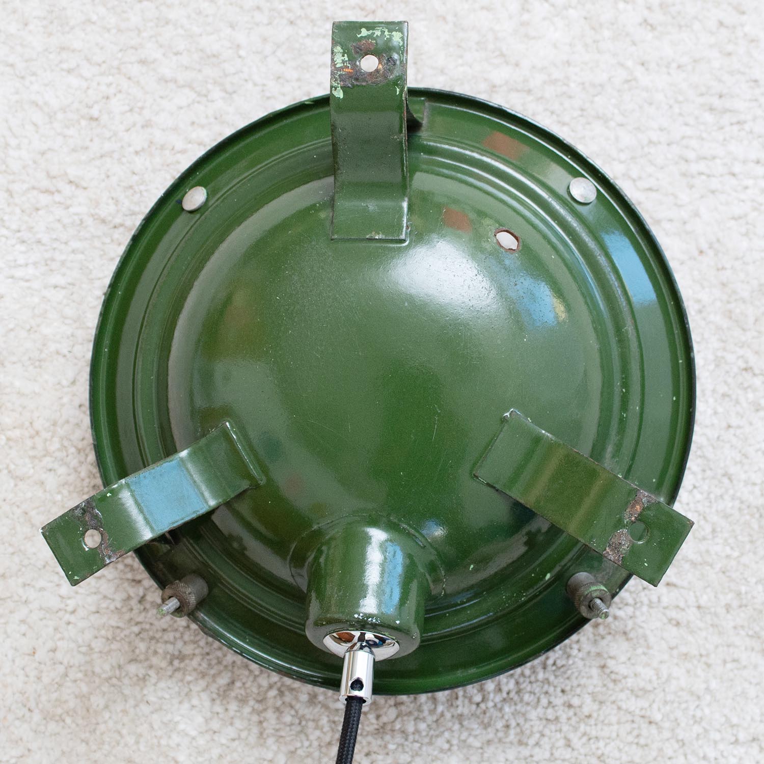 Vintage Lampe Hublot ø 26,5 cm - Alte französische Industrie Wandlampe Emaille