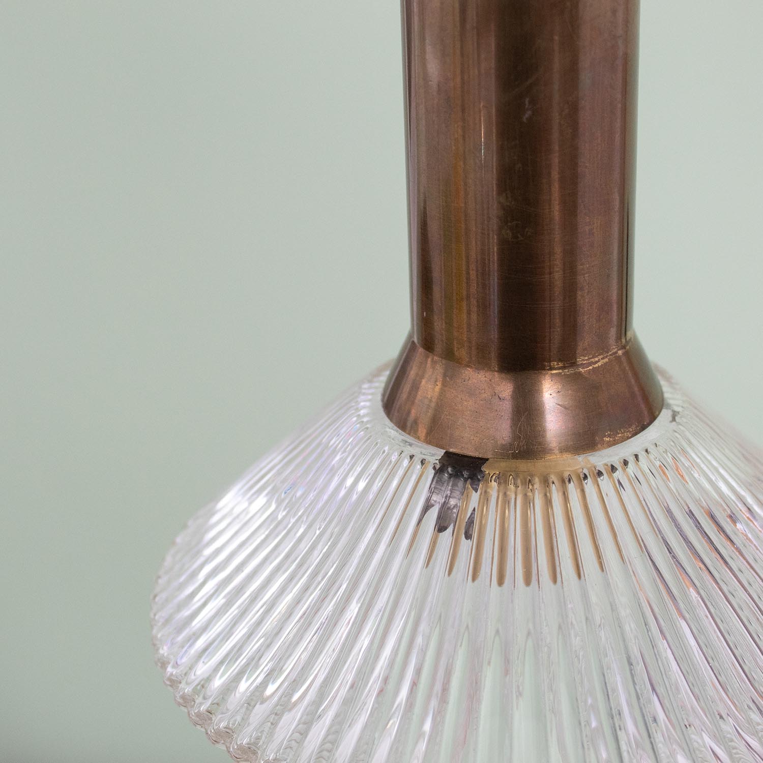 Antikes Akzentlicht Alt-Messing Stableuchte Ø 13 cm