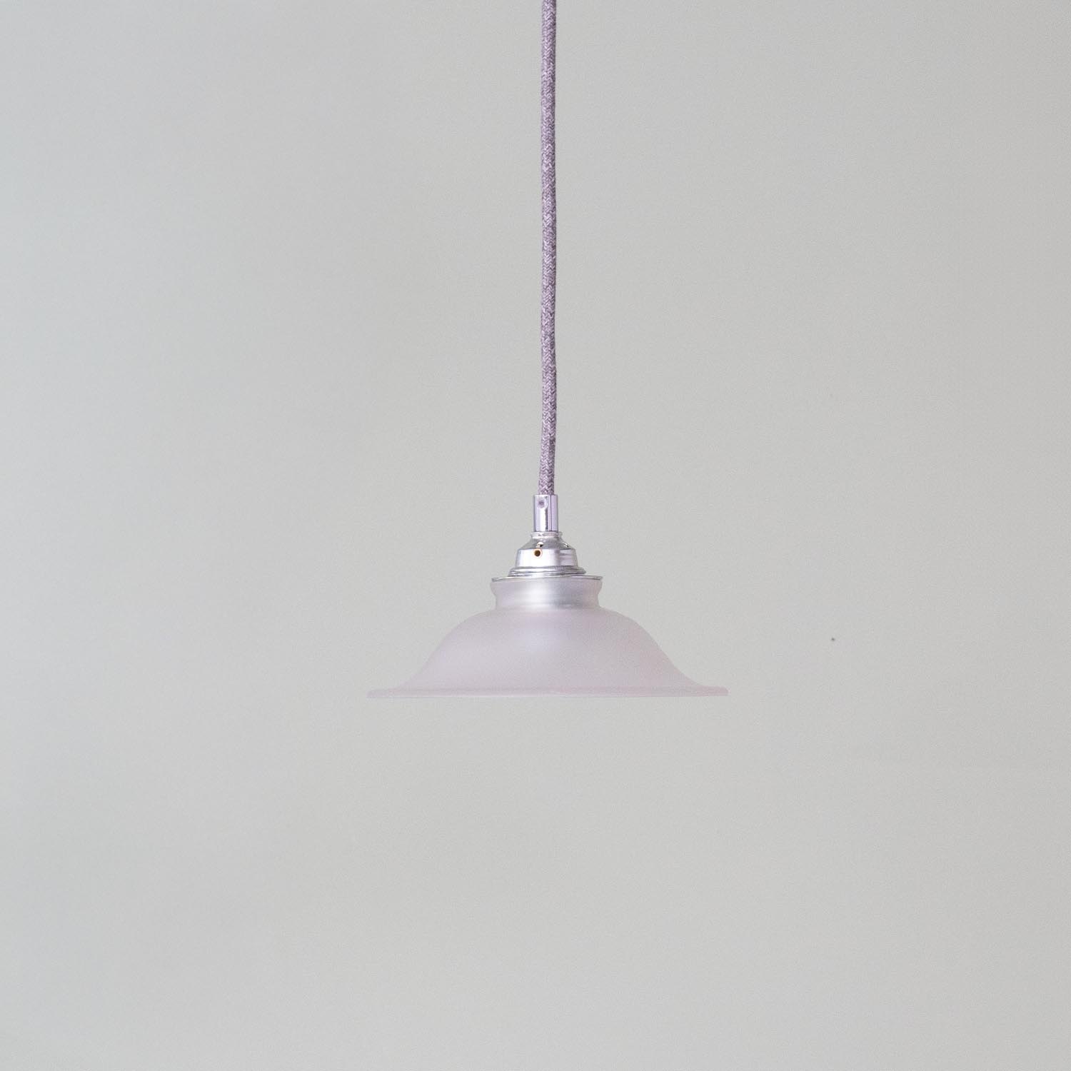 Kleine satinierte vintage Glas-Hängelampe Ø 18 cm