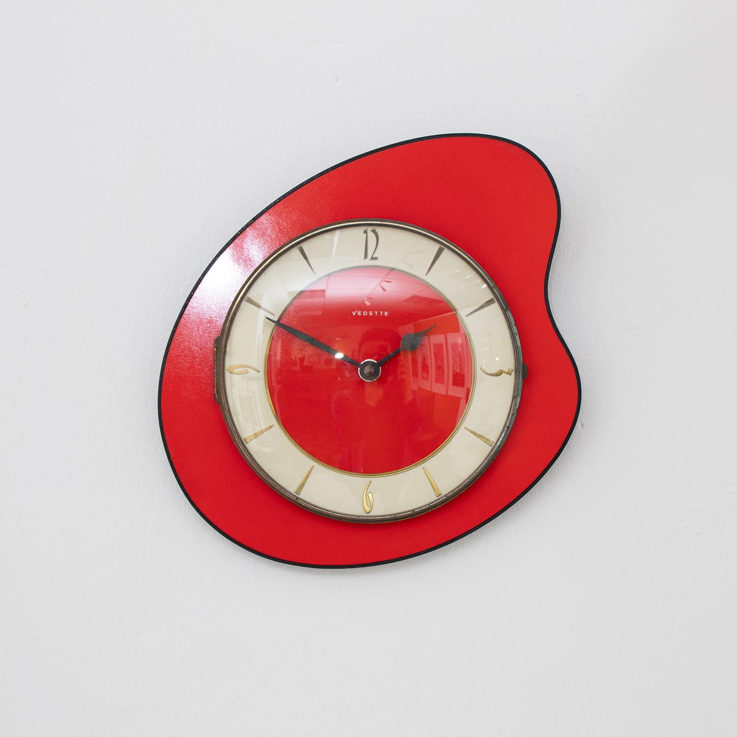 Vedette rote vintage Küchenuhr aus Frankreich Ø 27 cm