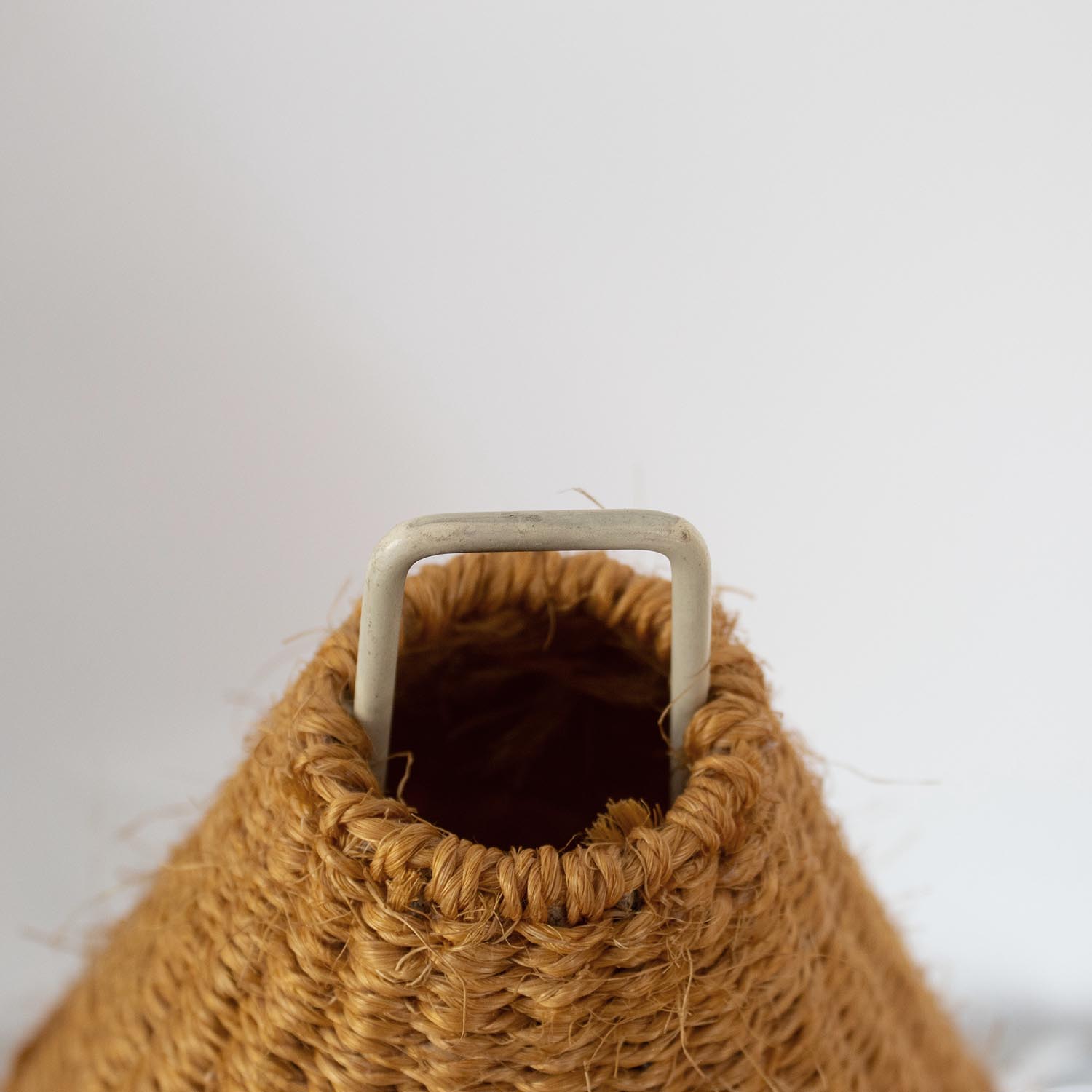 Kleine vintage midcentury Boho Tischlampe Jute "Rocket"