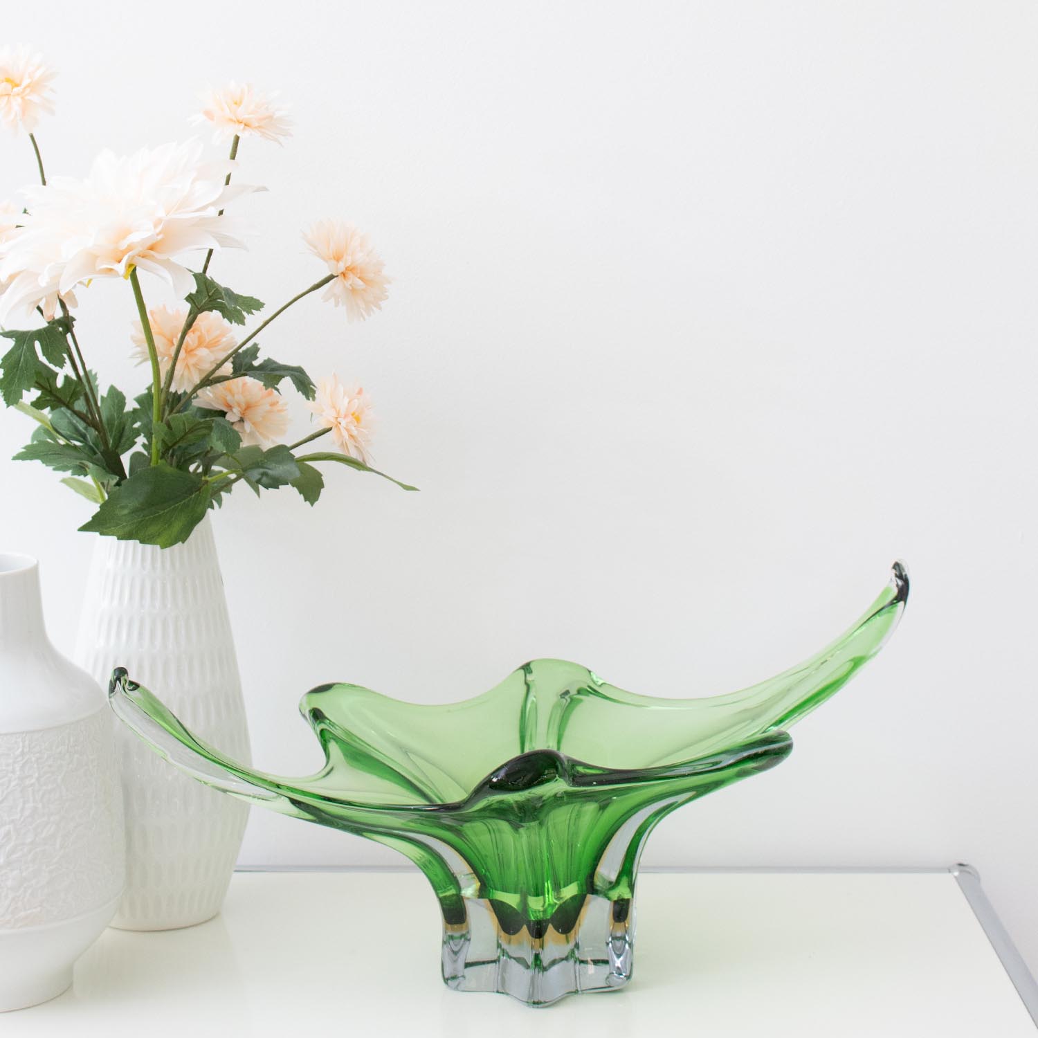 Original grüne Murano Glas Schale 1960er Glasschale