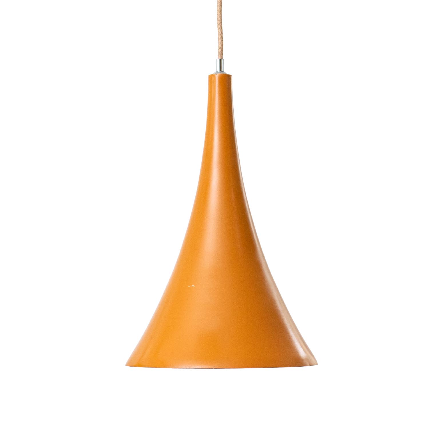 Midcentury senfgelbe-orange "Tulip" Metall Hängelampe ø 28 cm Midcentury senfgelbe-orange "Tulip" Metall Hängelampe ø 28 cm