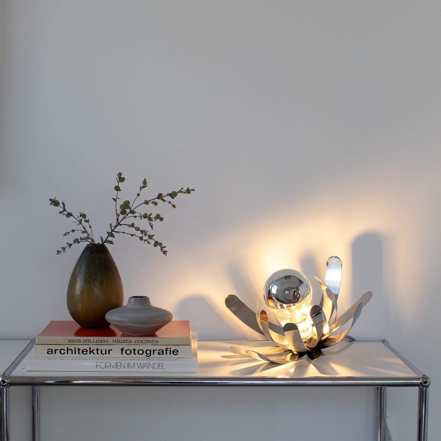 Vintage Legelampe Metallblume von Jocelyne Trocmé für Oxar 1970er 