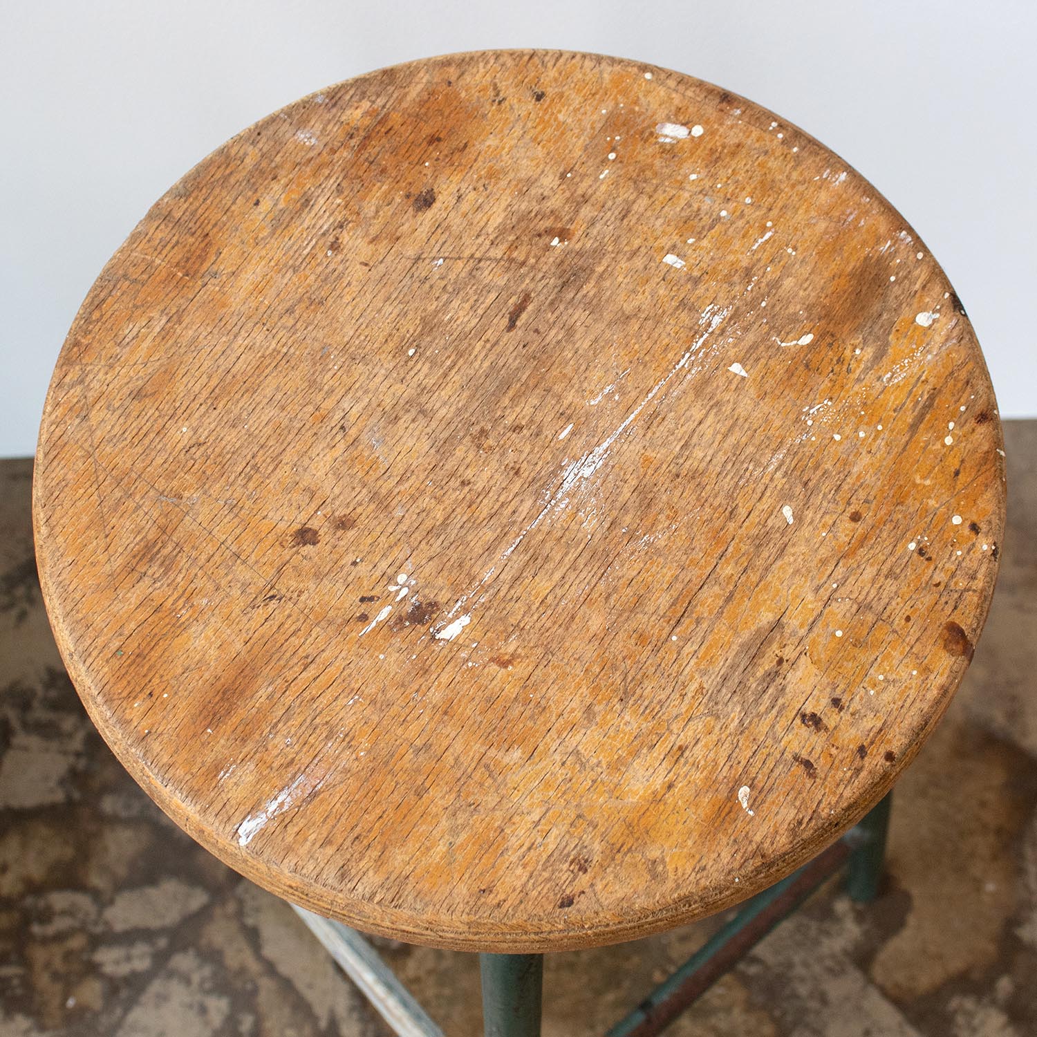 Vintage Holz Hocker Barhocker Industrial Höhenverstellbar