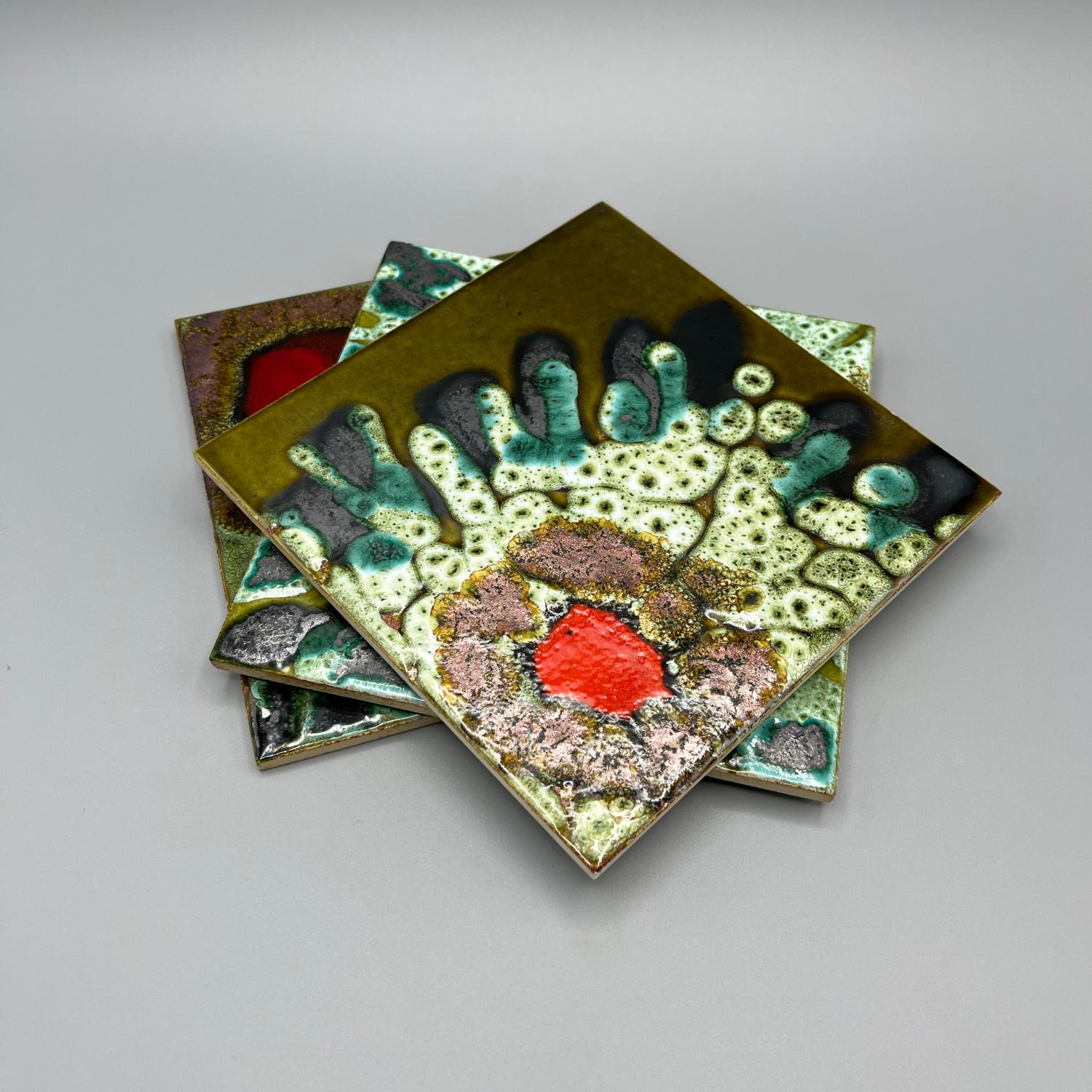 Midcentury Villeroy & Boch Fliese Keramik 60er Jahre | als Untersetzer 