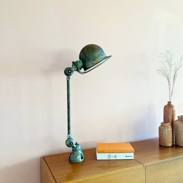 Original 1-armige Jieldé Tischlampe Gelenklampe französisches Industriedesign