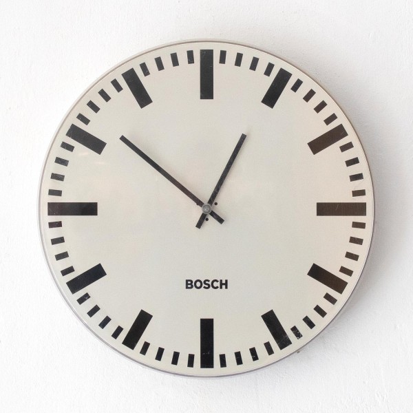 Seltene alte Bosch Industrieuhr 40 cm Fabrikuhr Acrylglas