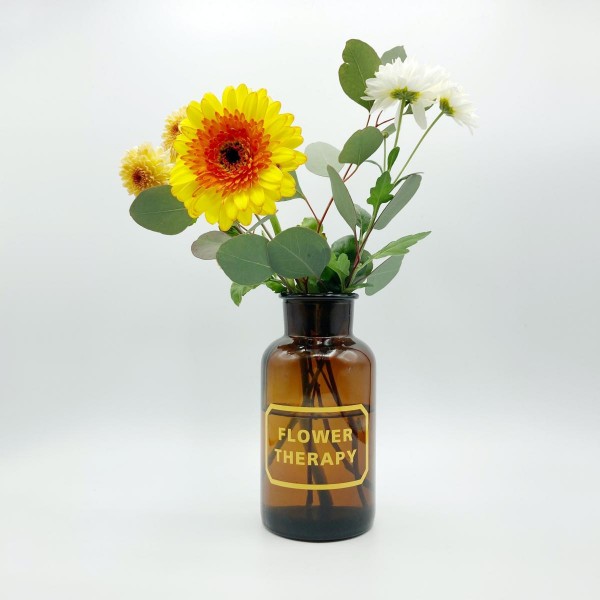 FLOWER THERAPY Apothekerflasche Vase inkl. Patenschaft für 1 m² Blumenwiese