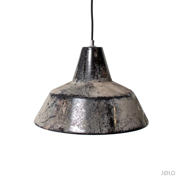 Skandinavische alte schwarze Industrielampe "Beton-Patina" Ø 39 cm